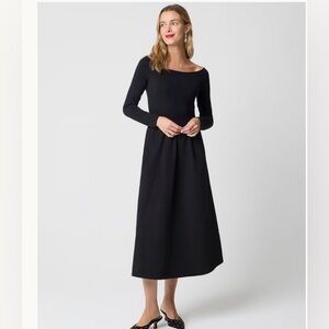 J Crew Elegant Black Long Sleeve Dress